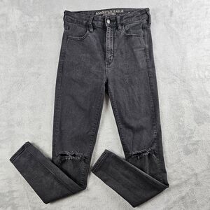 American Eagle Super Stretch Super High Rise Jegging Black Women's Size 4